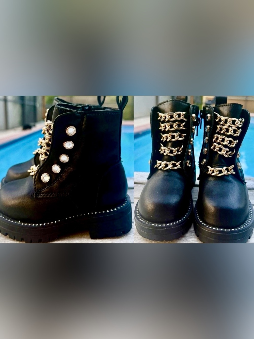 Kurt Geiger London Junior Bax Black Leather Ankle Boots Lil’Girls 5 MSRP $79~NEW